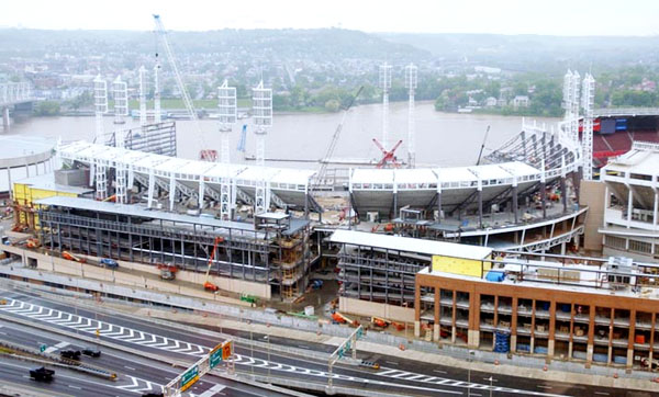 Downtown Cincinnati construction summer 2002